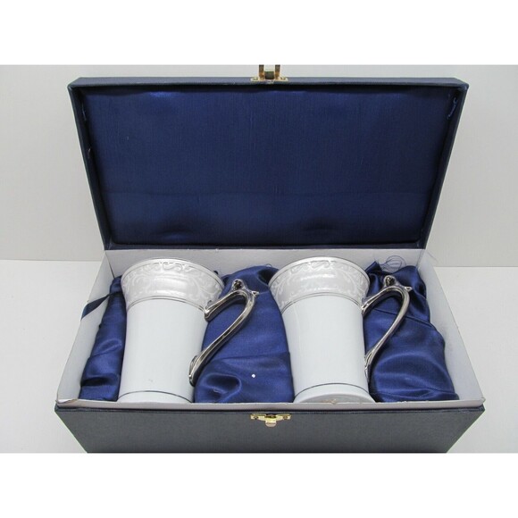 Sorelle Fine Porcelain Coffee Mugs Gift Box Set Of 2 - Picture 2 of 10